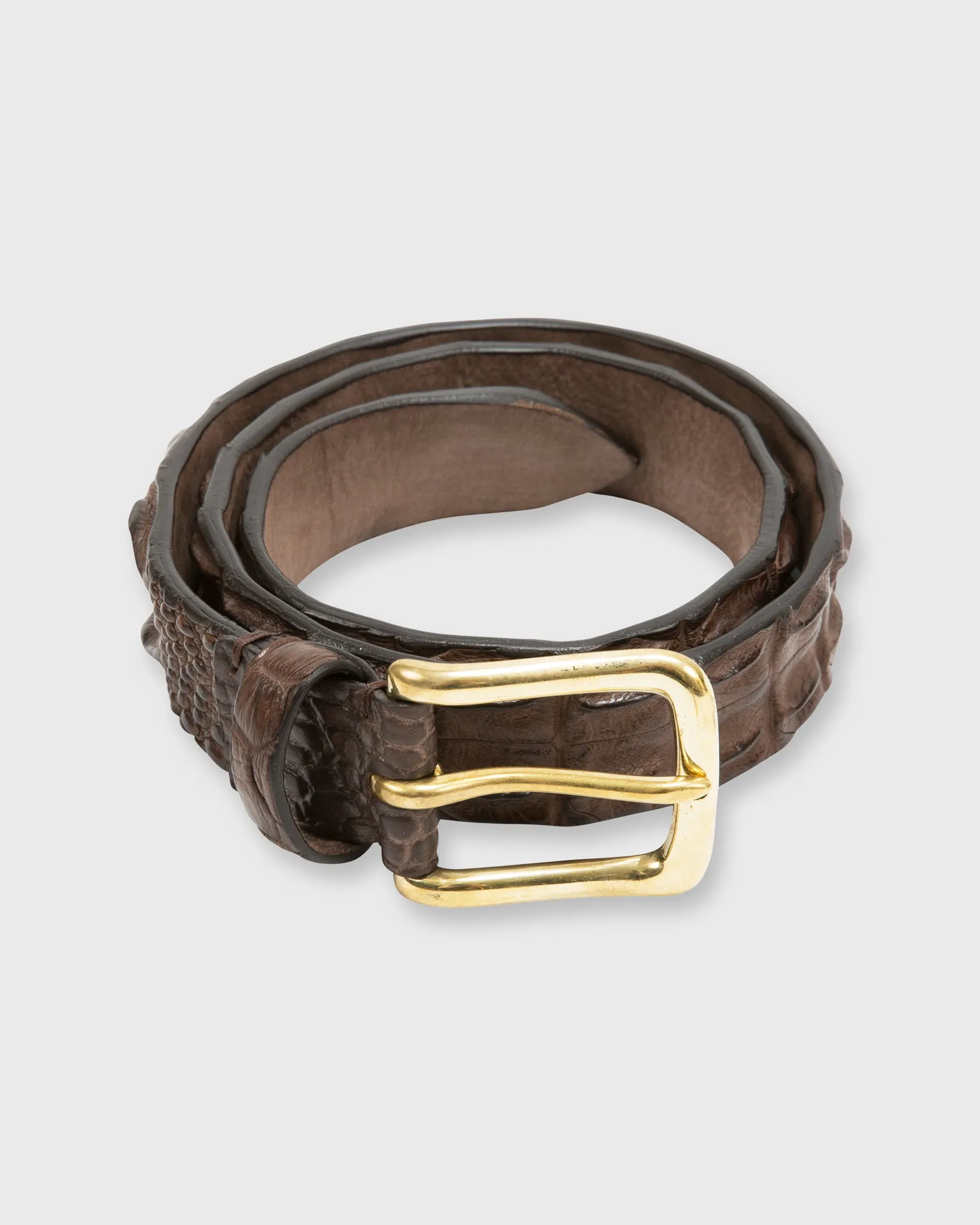 1 3/8" Hornback Crocodile Belt in Brown