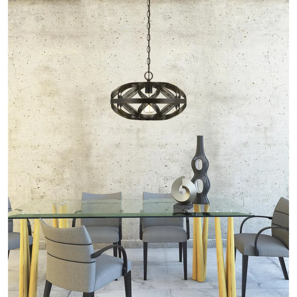 10.5" Height Metal Single Light Pendant In Dark Bronze By Cal Lighting