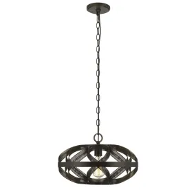 10.5" Height Metal Single Light Pendant In Dark Bronze By Cal Lighting