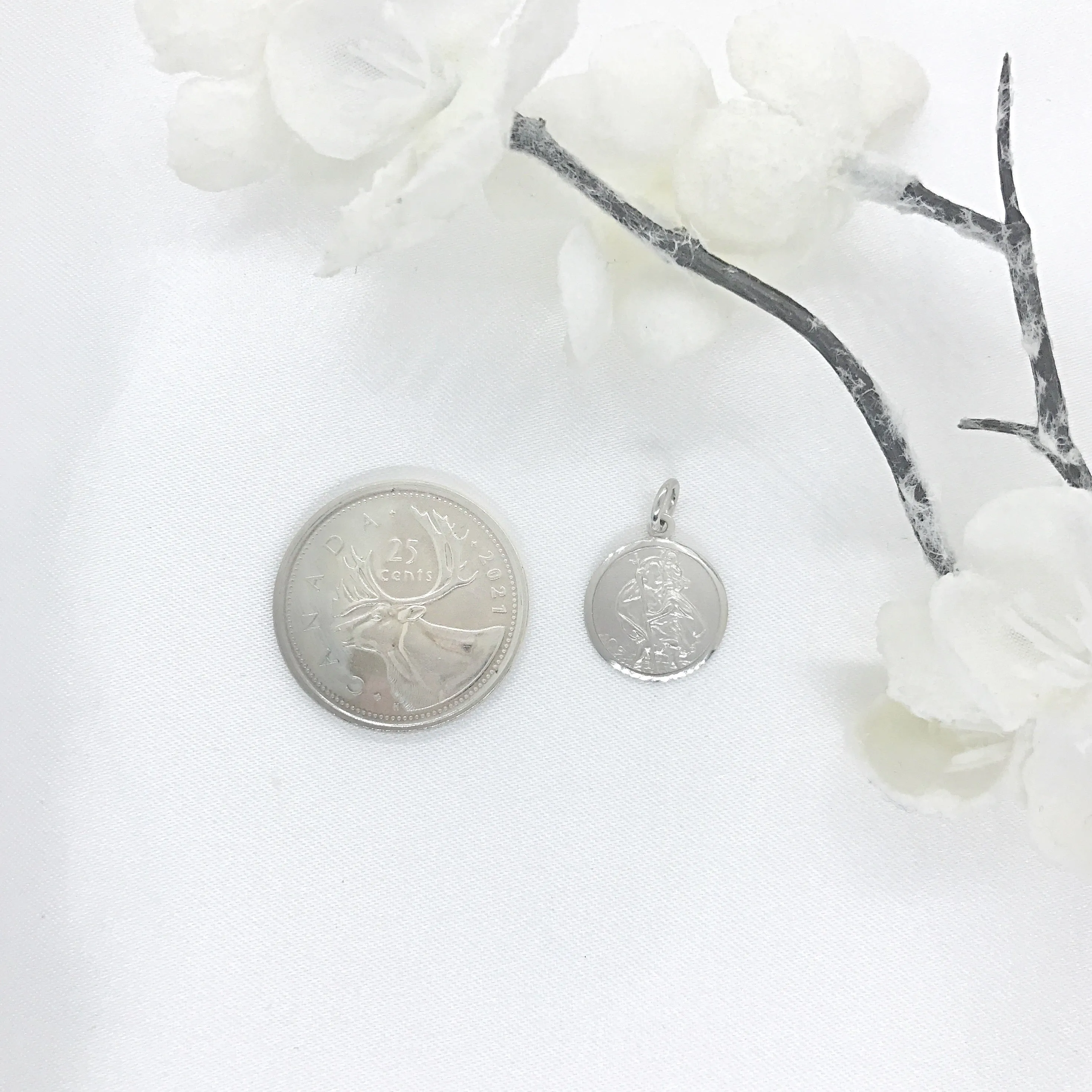 10k White Gold St. Christopher Pendant