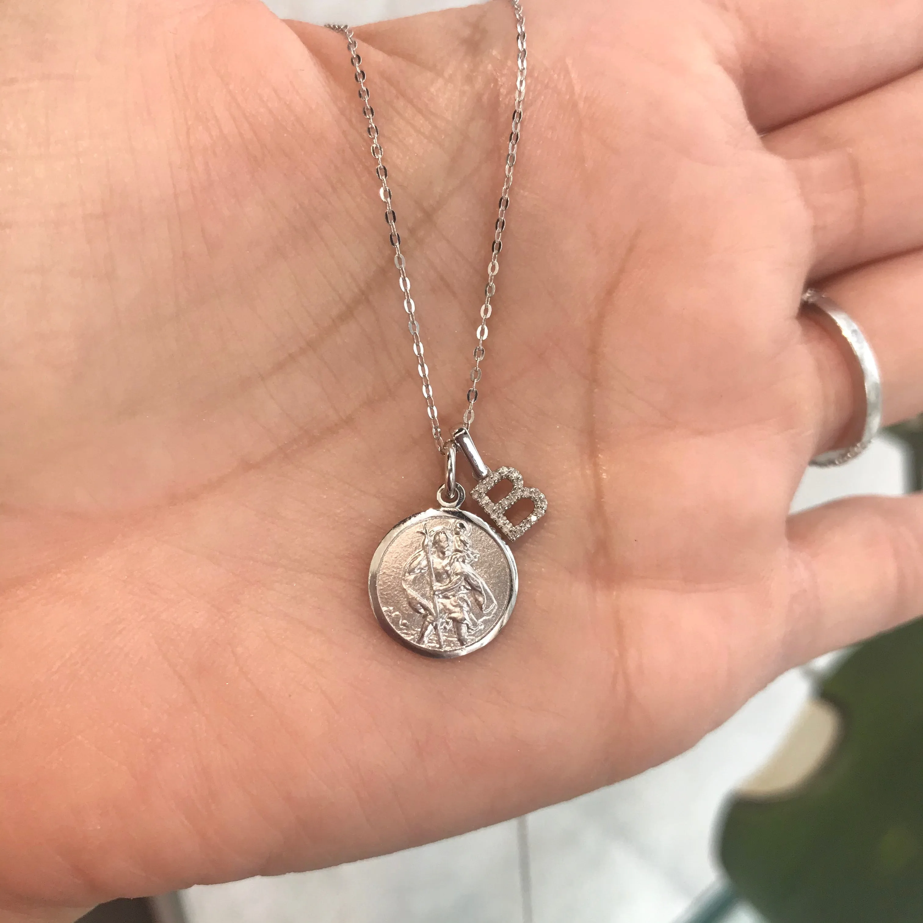 10k White Gold St. Christopher Pendant