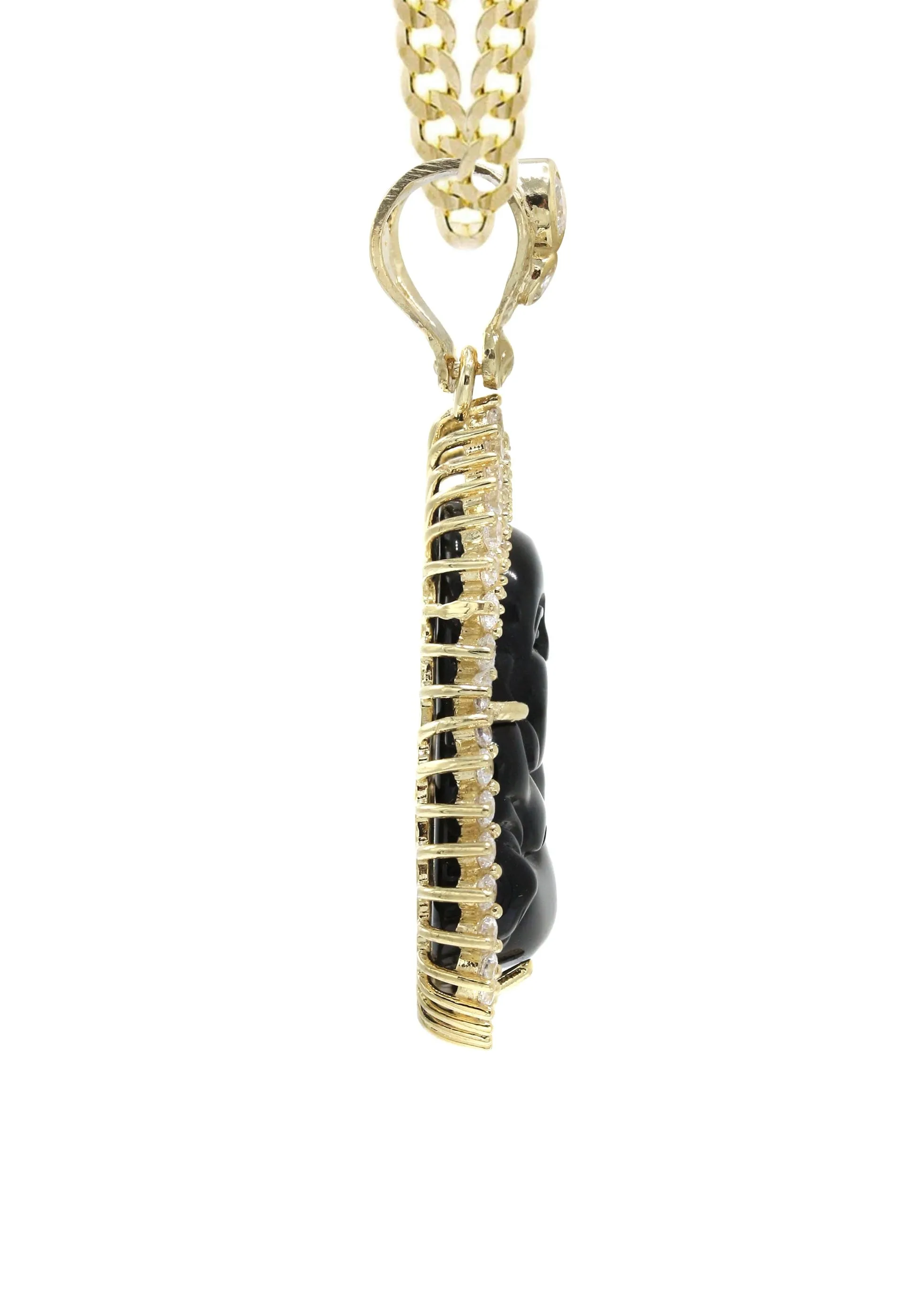 10K Yellow Gold Black Buddha Necklace | Appx. 23.9 Grams