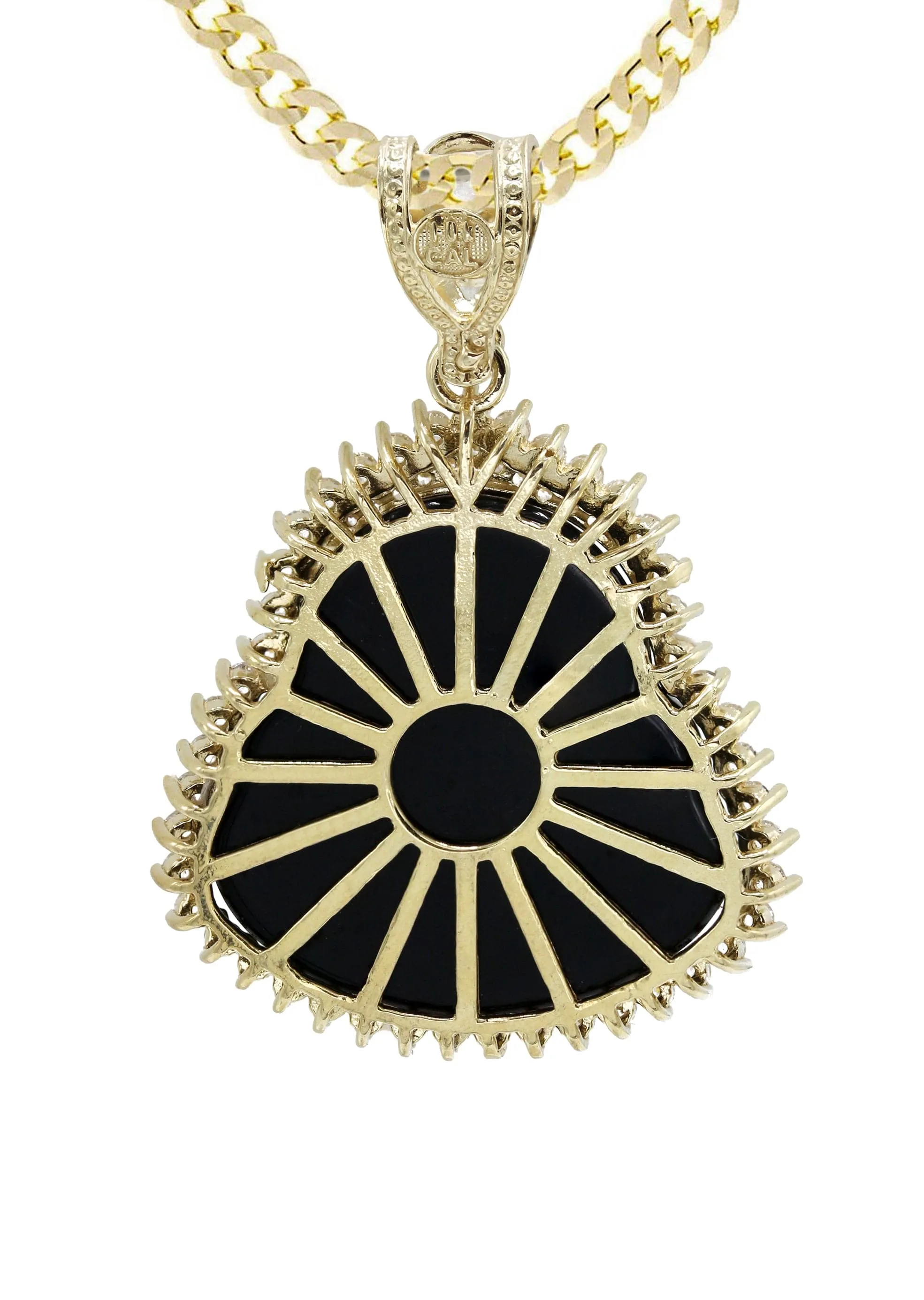 10K Yellow Gold Black Buddha Necklace | Appx. 23.9 Grams