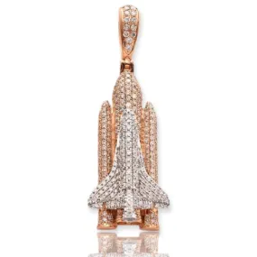 10KR W 1.75CTW DIAMOND SPACE SHUTTLE PENDANT