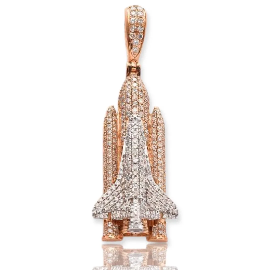 10KR W 1.75CTW DIAMOND SPACE SHUTTLE PENDANT