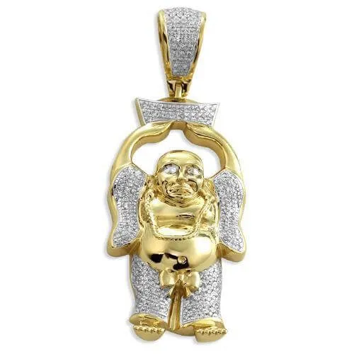 10KY 0.50CTW DIAMOND BUDDHA PENDANT