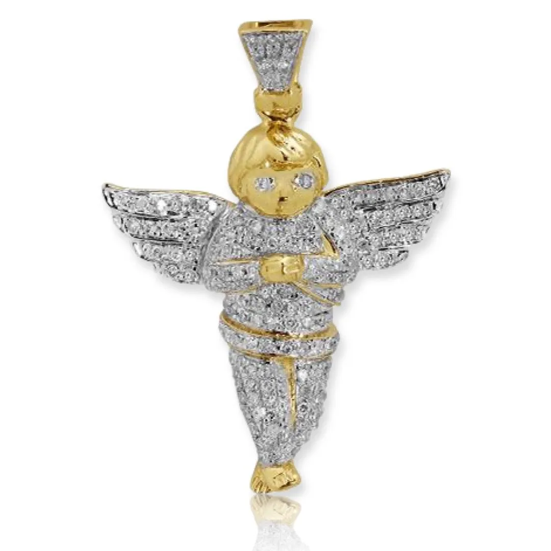 10KY 0.51CTW DIAMOND ANGEL PENDANT