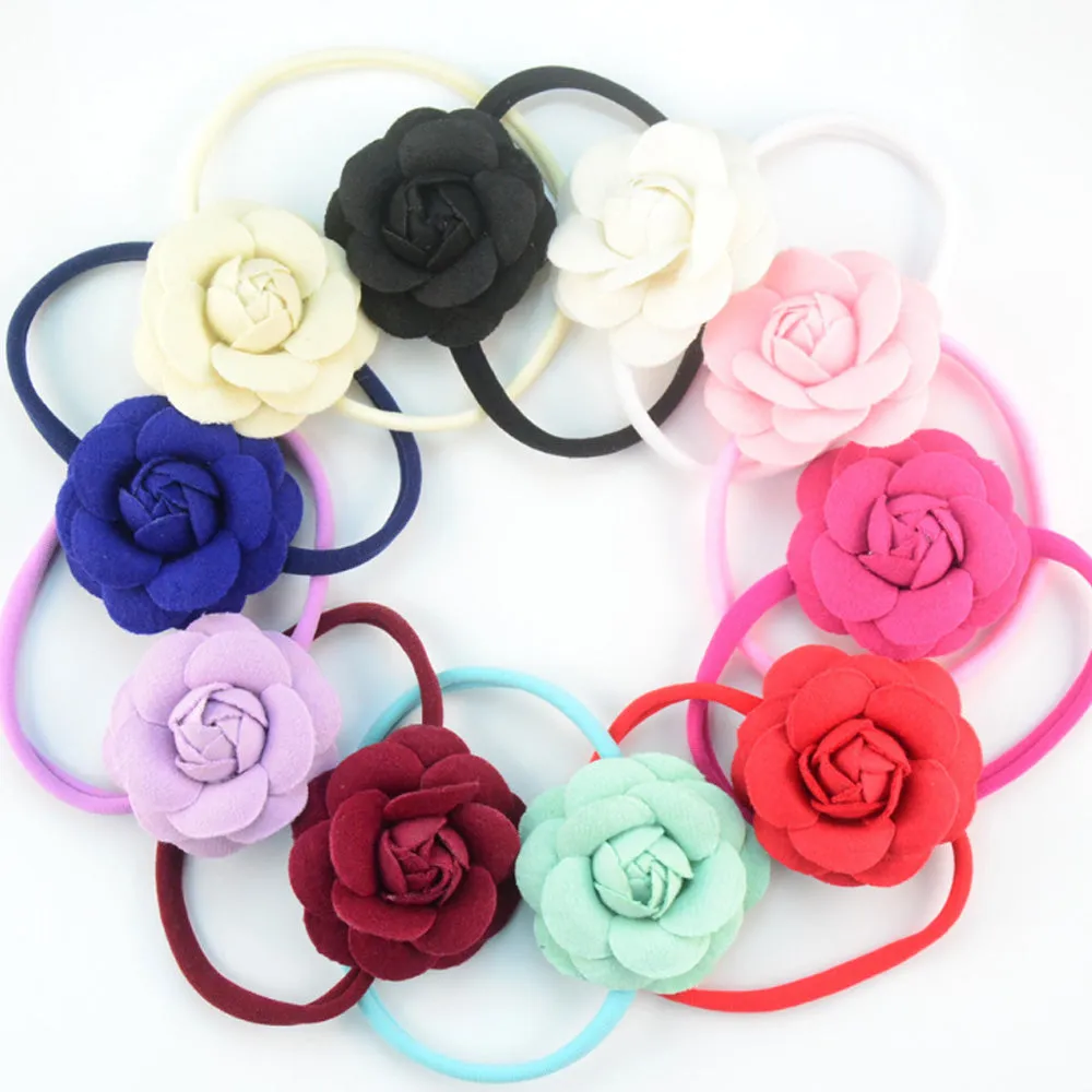 10PCS  About 33cm Nylon Baby Headbands Run-Resistant Headbands Wholesale nylon elastic one size fits all Stretchy Baby Headbands DIY Baby Headbands color 10