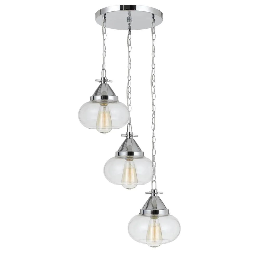 10" Heignt Glass Pendant In Chrome Finish By Cal Lighting