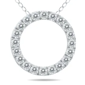 1/2 Carat Tw Diamond Circle Pendant In 10K White Gold