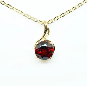 14K Yellow Gold Garnet Pendant