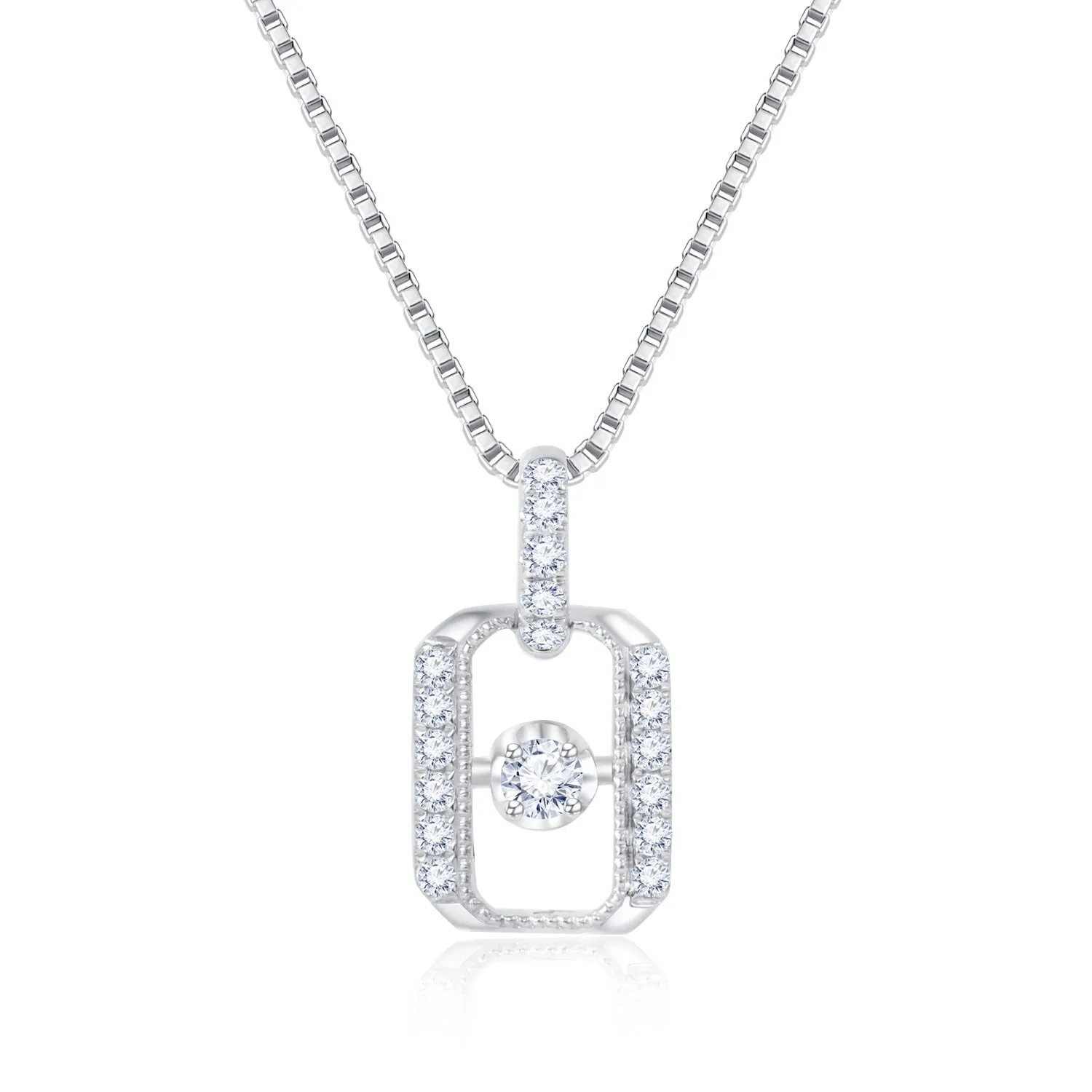 18K White Gold Diamond Pendant