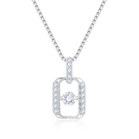 18K White Gold Diamond Pendant