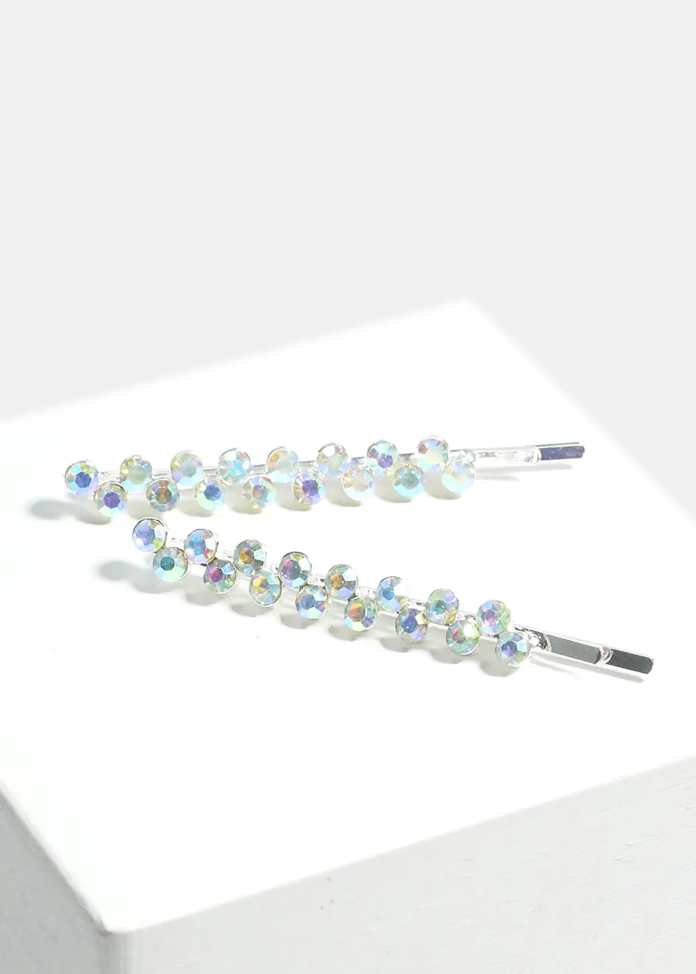 2-Piece Rhinestone-Studded Hair Pins