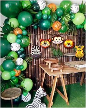 2020 Upgrade Jungle Safari Theme Party Supplies, 102 PCS Balloon Garland Kit, Favors for Kids Boys Birthday Baby Shower Decor, Green Balloons for Parties, Party Birthday Balloons Decorations