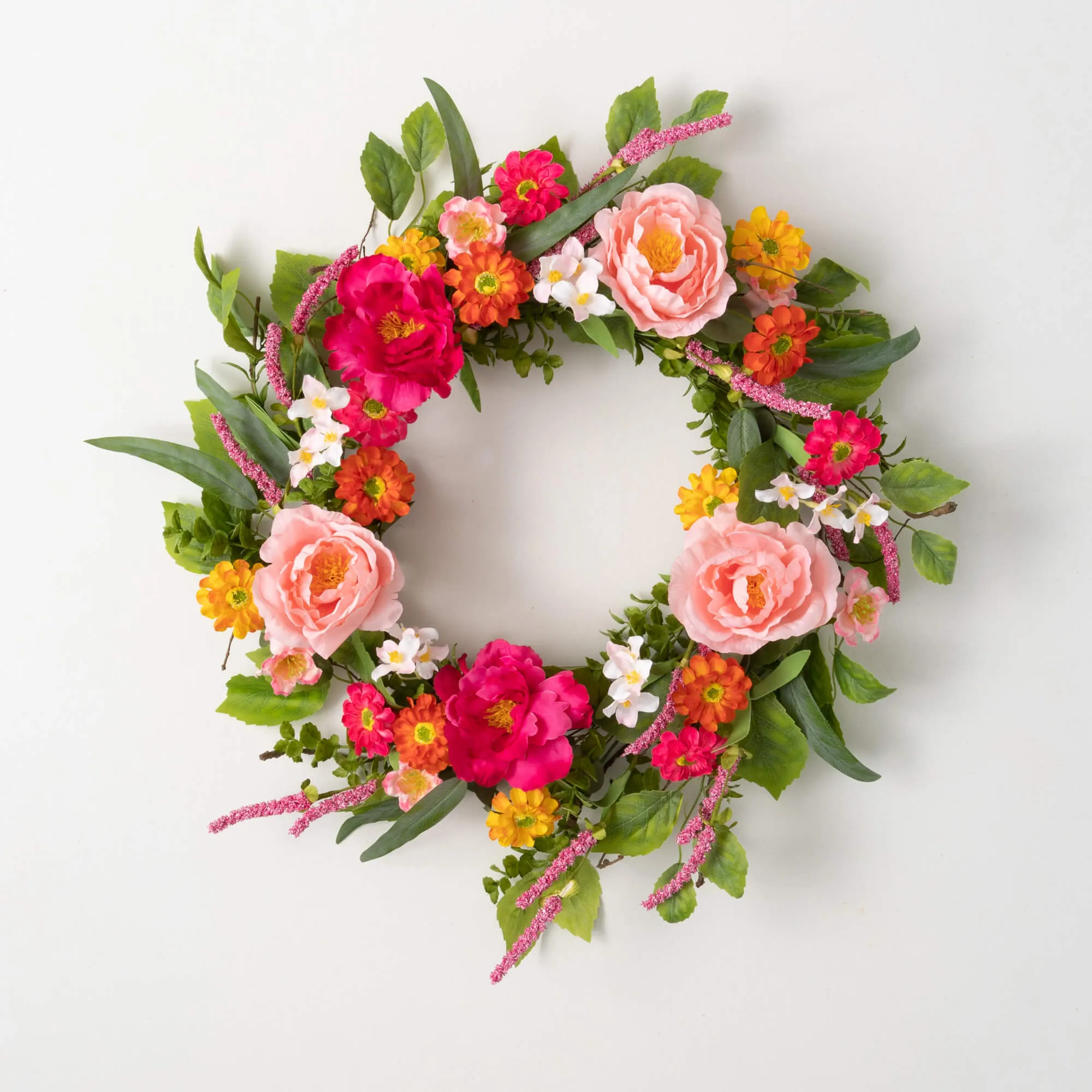 24"H Sullivans Vibrant Floral 24" Wreath, Multicolor