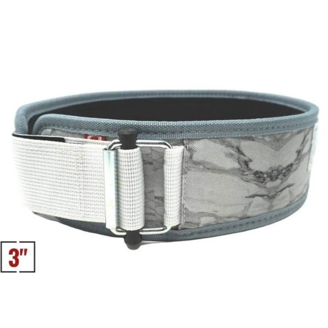 3" Petite White Marble Straight Belt