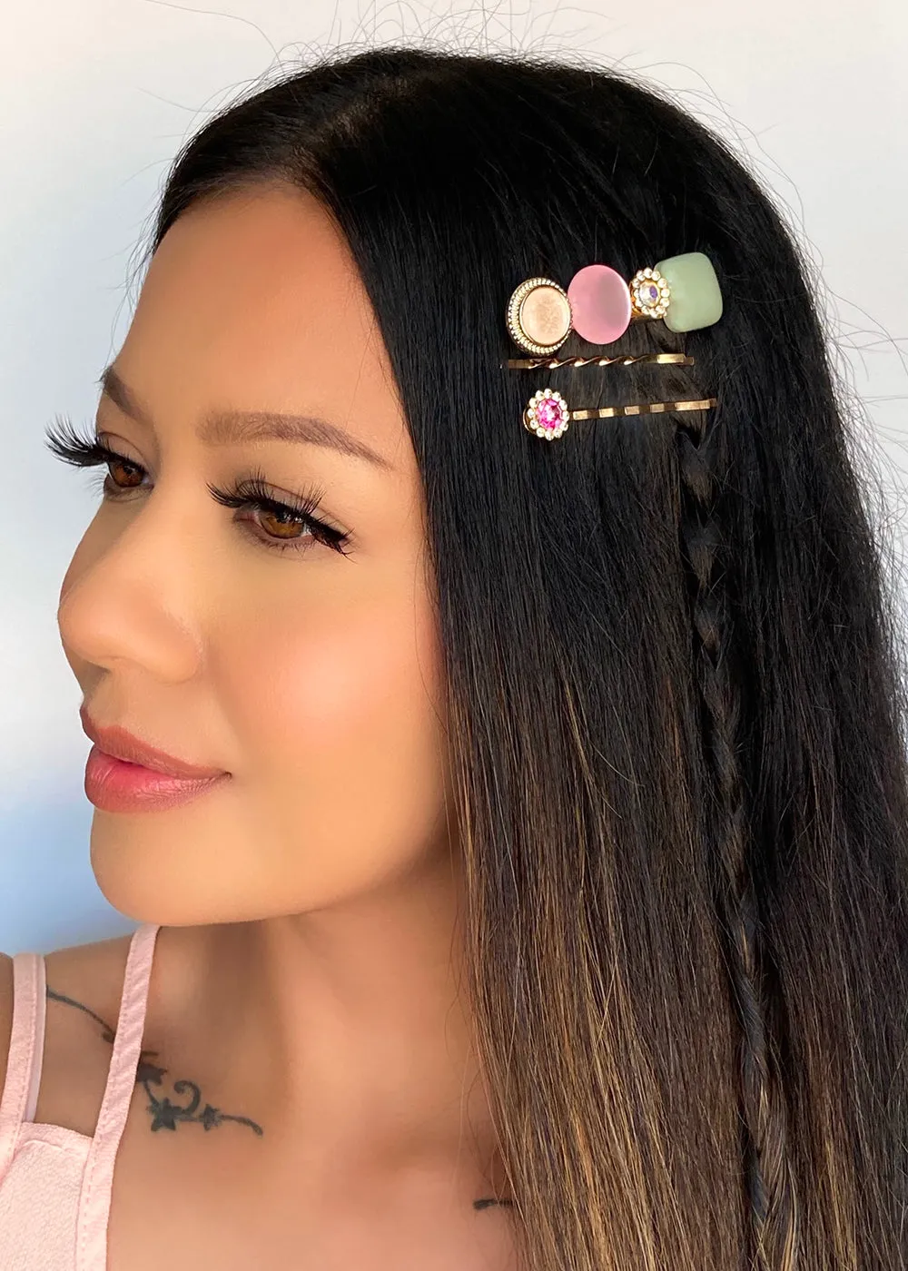 5-Piece Rhinestone & Gem Hair Pins