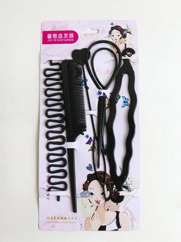 6 Pc Hairstyle Braiding Tools Pull Through Hair Needle Hair Dispenser Disc Braid Styling Hairpins Hairstyle Clips