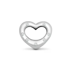 9ct White Gold Diamond Heart Pendant