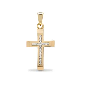 9ct Yellow Gold Diamond Cross