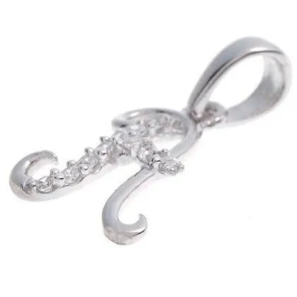 'A' Initial Pendant 18ct White Gold Cubic Zirconia (0.99g) P100A1