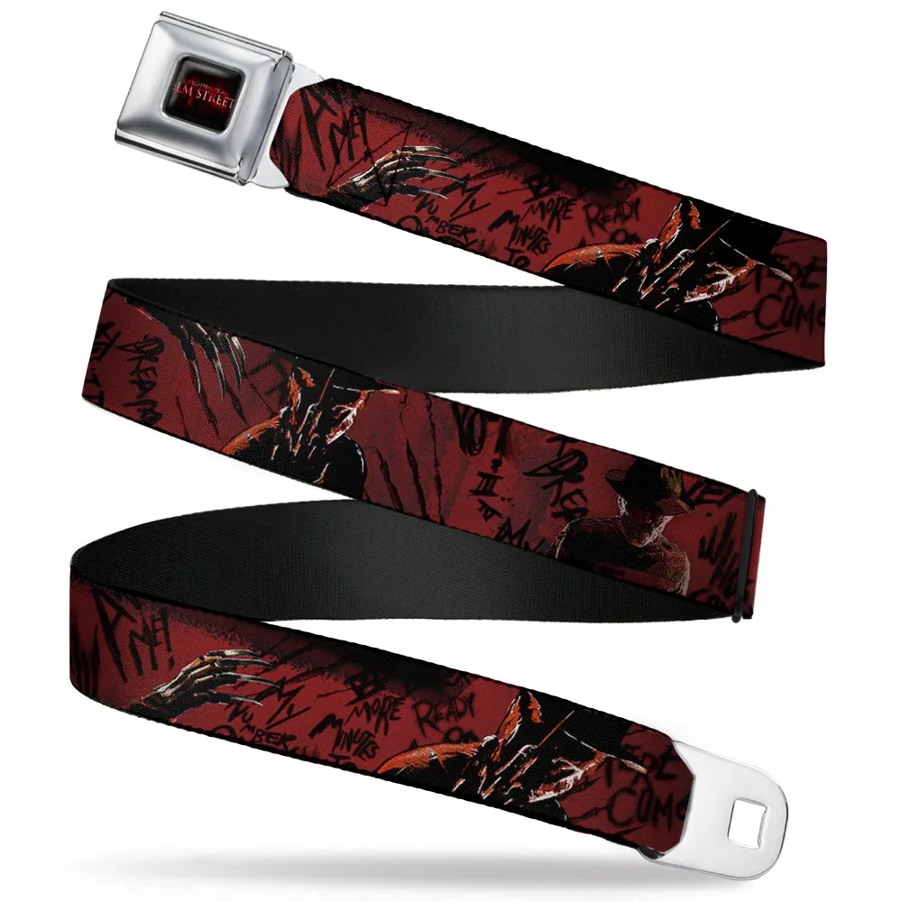 A Nightmare on Elm Street - Freddy 4-Poses/Quote Scrawls/Hand Scratching Reds/Black Webbing Seatbelt Belt