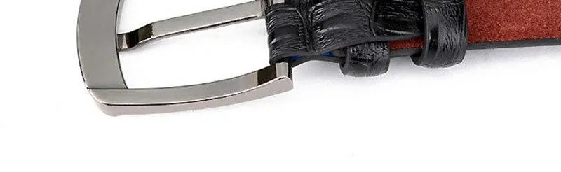 Adjustable Men's Anti-scratch 33mm Wide Genuine Leather Pin Buckle Belt