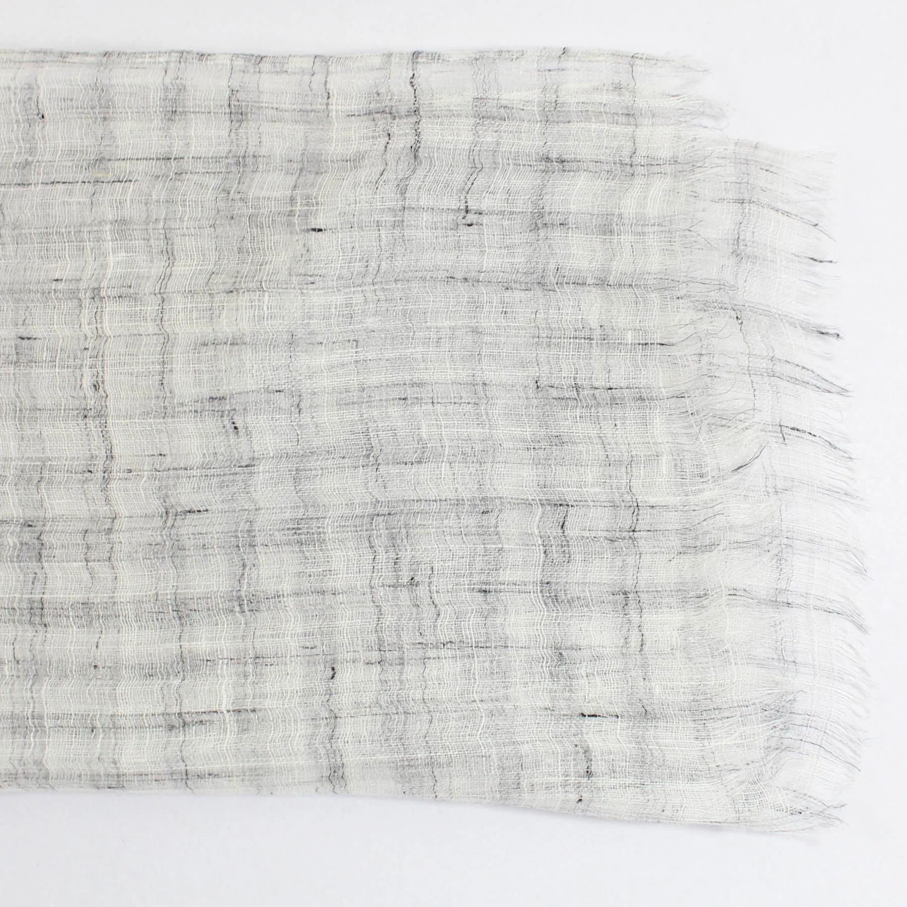 Agnona Linen Scarf Gray Check Design - Luxury Shawl FINAL SALE (Copy)