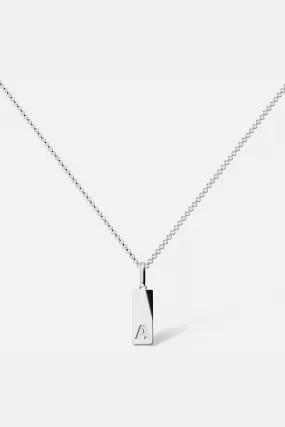 Alphabet Plate Necklace Silver