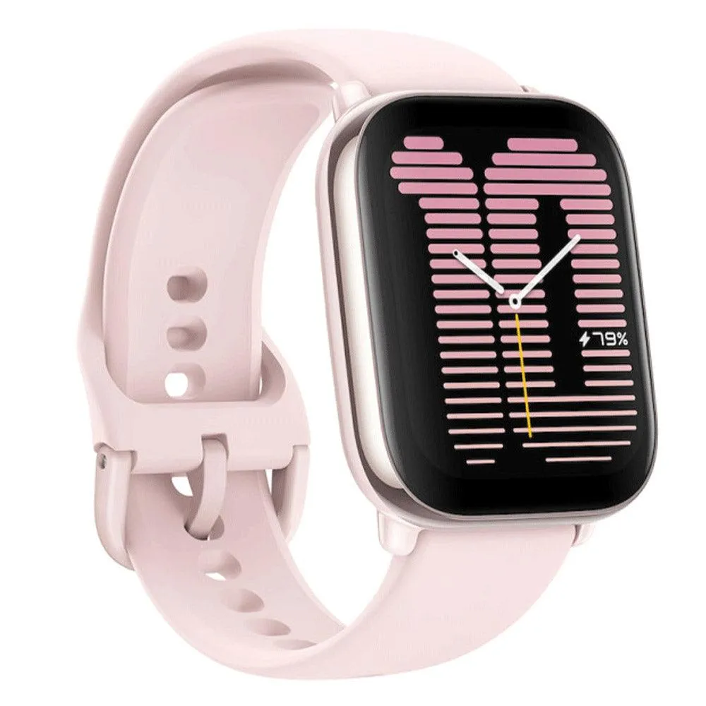 Amazfit Active Smart Watch (42mm - GPS) Aluminum Case With Petal Pink Silicone strap