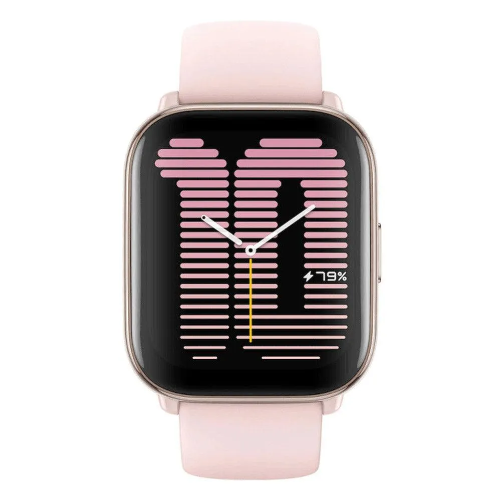 Amazfit Active Smart Watch (42mm - GPS) Aluminum Case With Petal Pink Silicone strap