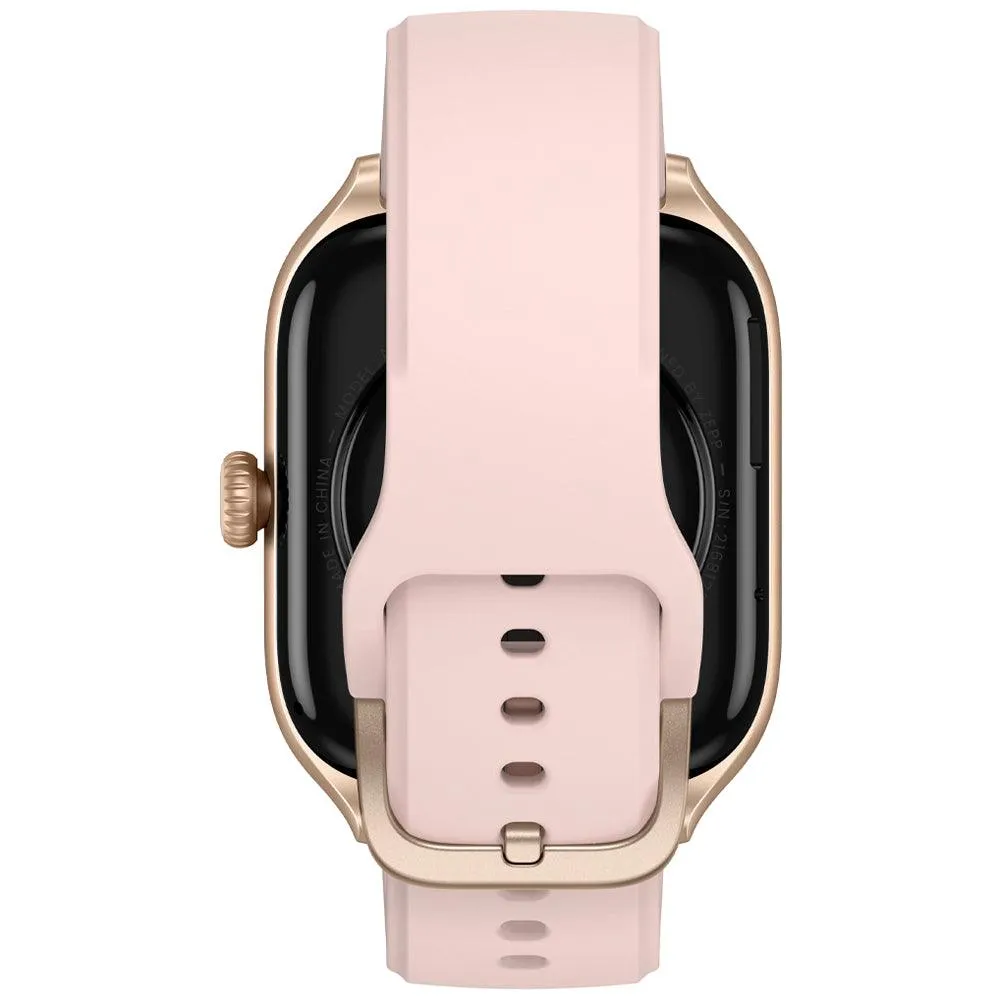 Amazfit GTS 4 Smart Watch (43mm - GPS) Aluminum Case With Rosebud Pink Fluoroelastomer Strap