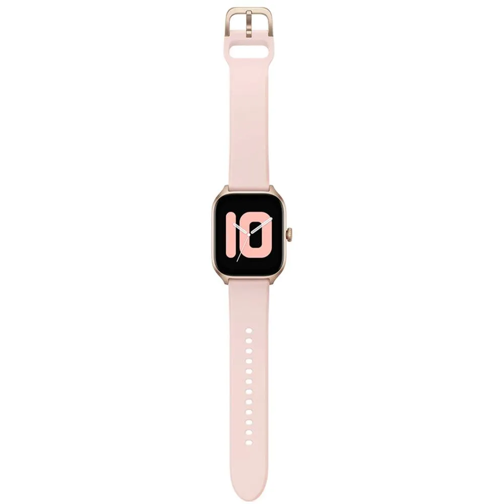 Amazfit GTS 4 Smart Watch (43mm - GPS) Aluminum Case With Rosebud Pink Fluoroelastomer Strap