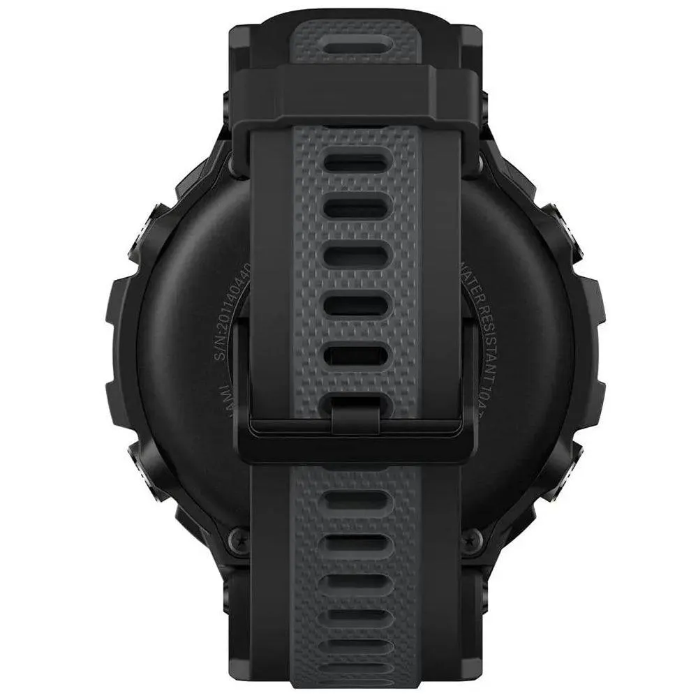 Amazfit T-Rex Pro Smart Watch (48mm - GPS) Polycarbonate Case With Meteorite Black Silicone Rubber Strap