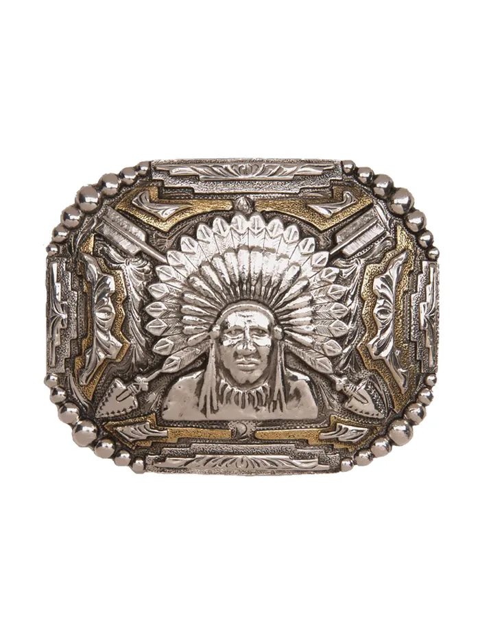 AndWest 711 Indian Chief Buckle Gold And Silver