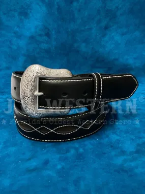 Ariat A1042801 Mens Boot Stitch Filigree Leather Belt Black