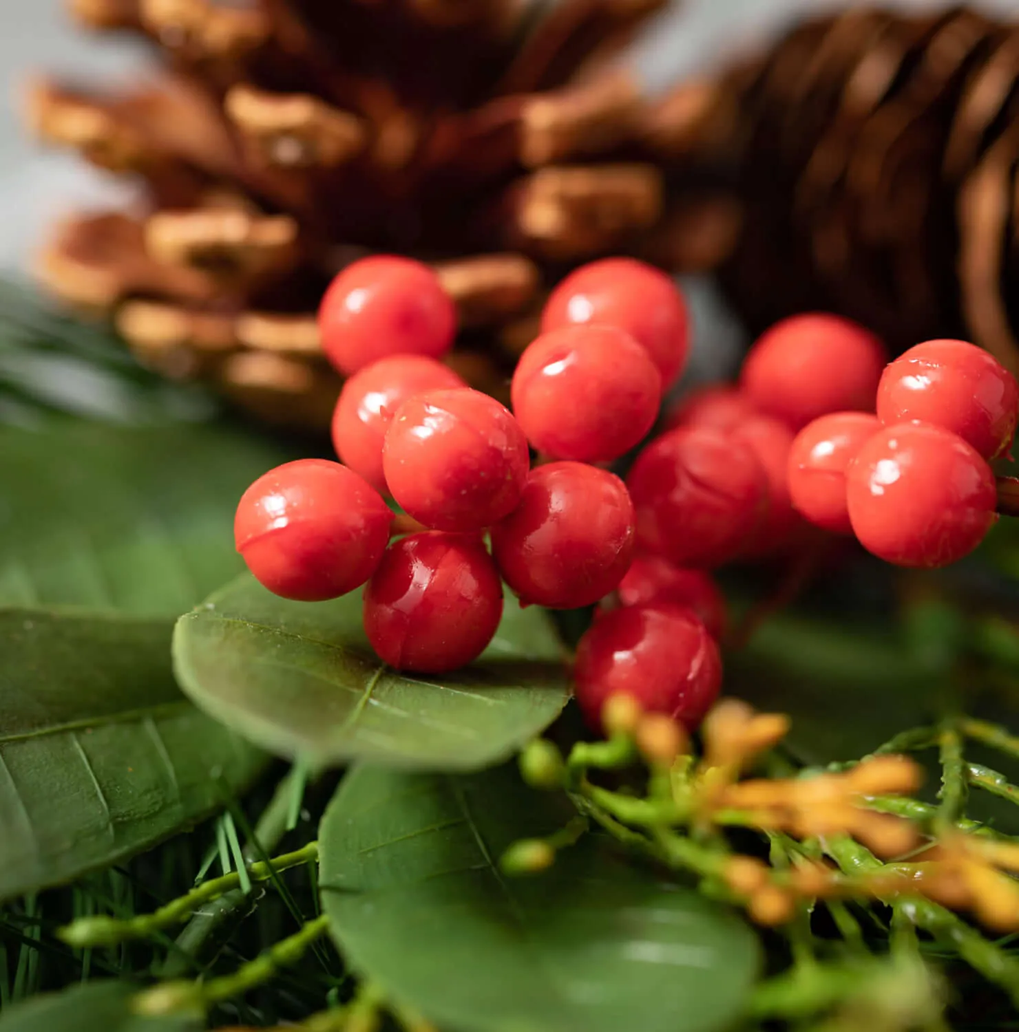 Artificial Rustic Pine & Berry Wreath Multicolor 24"H