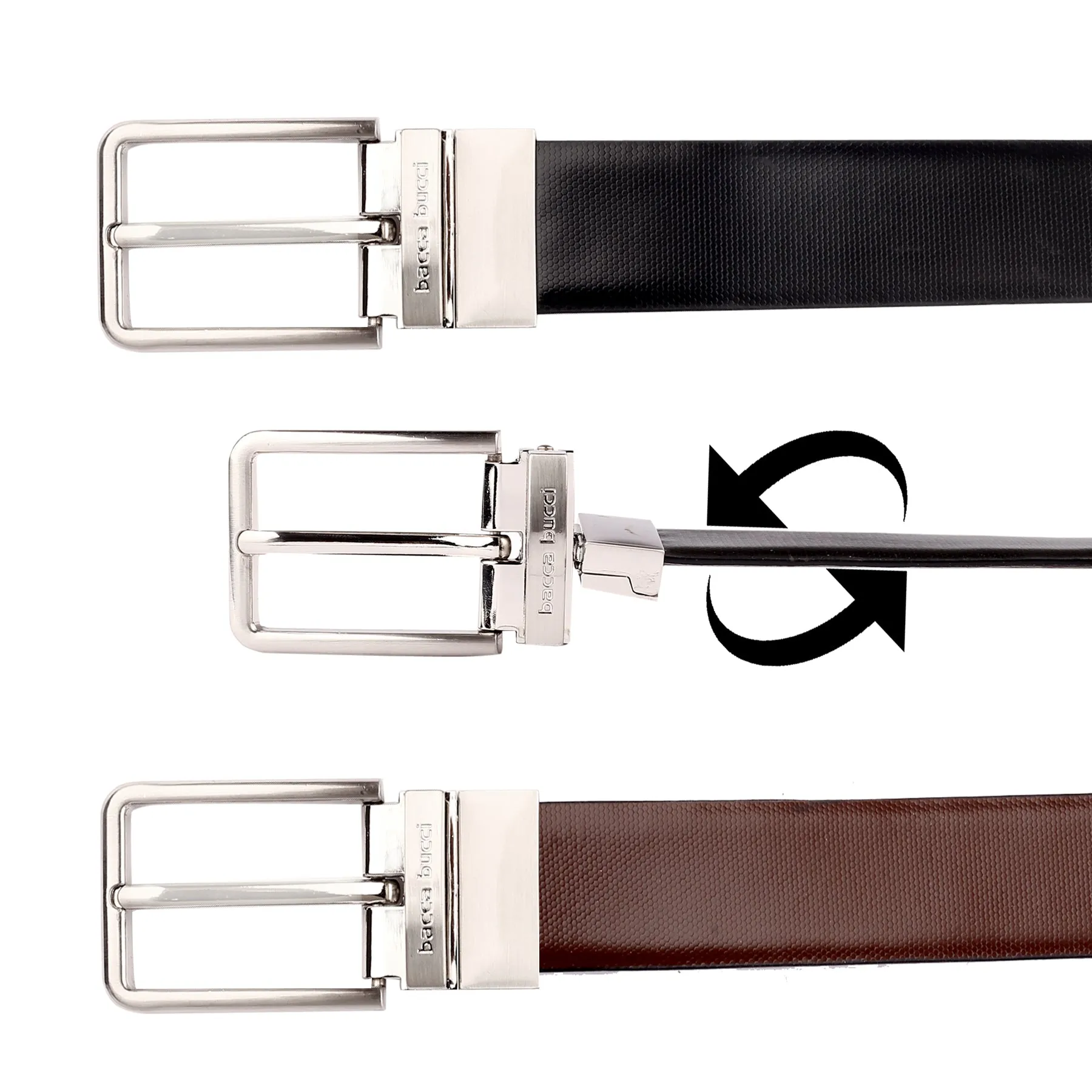 Bacca Bucci Auto reversible dress belt with Genuine Leather