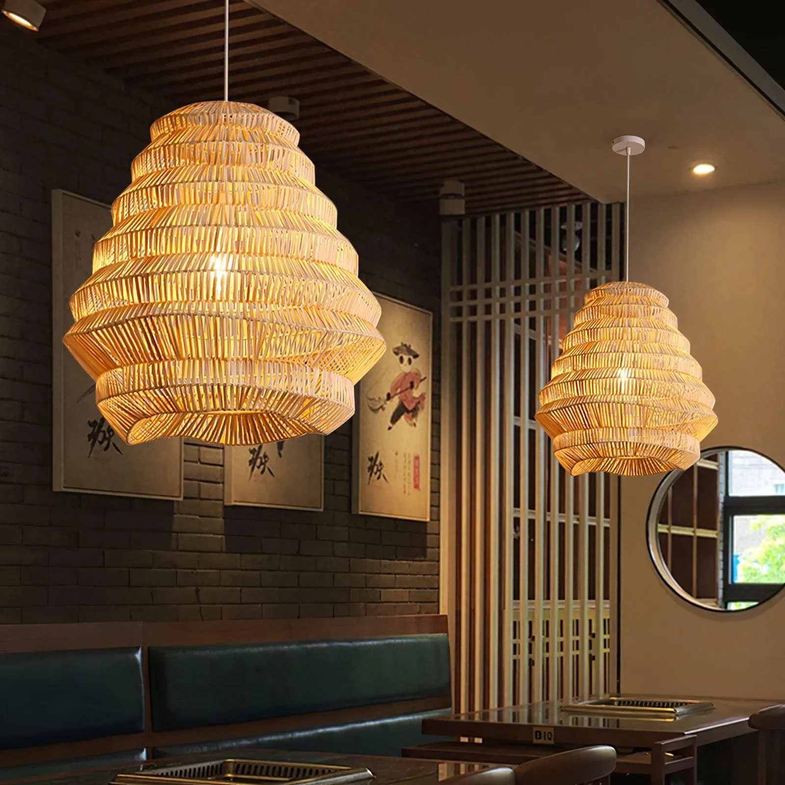 Bamboo Spiral Pendant Lamp