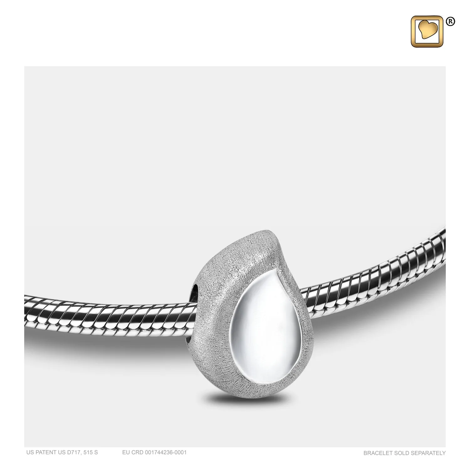 Bead: TearDrop - Rhodium Plated Two Tone - BD2060