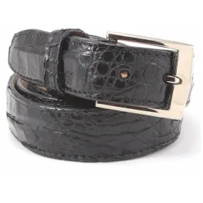 Belvedere Black Genuine Crocodile Dress Belt