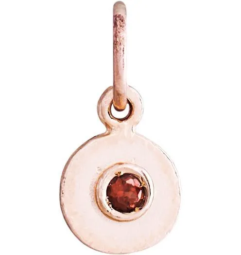 Birthstone Mini Disk Charm With Ruby