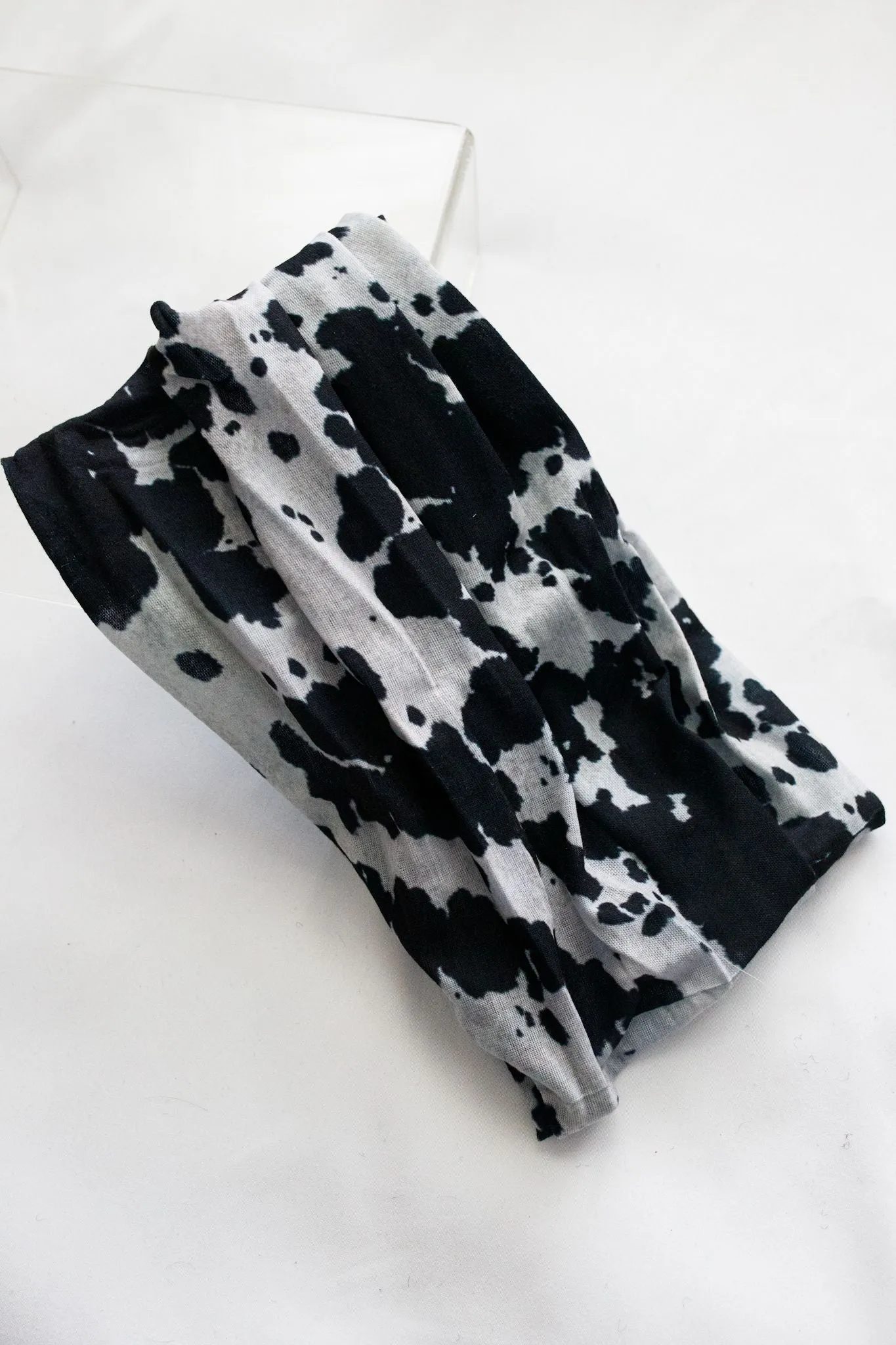 Black Cowhide Stretchy Headwrap