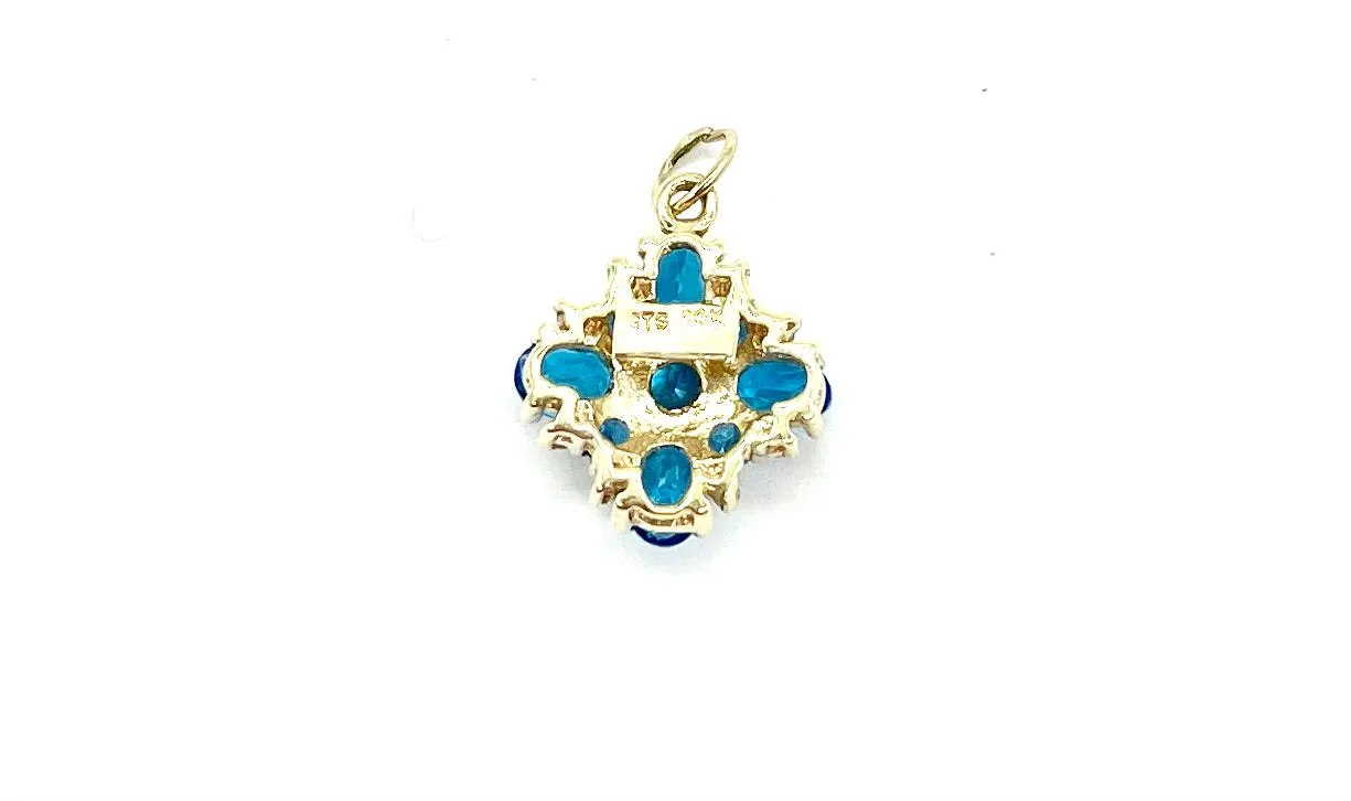 Blue Topaz Cross Pendant