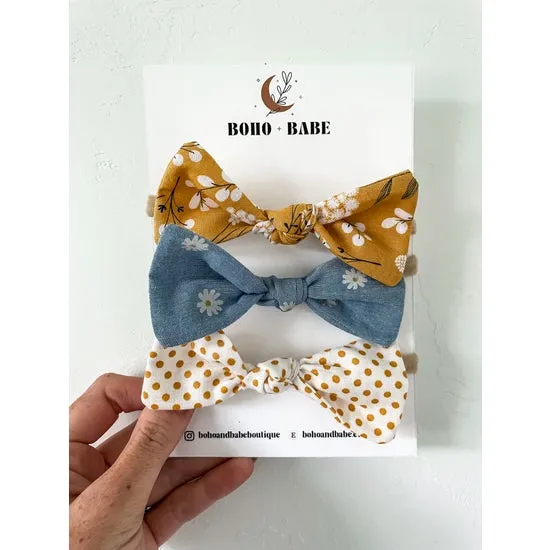 Boho   Babe Baby Bow Headband Set ~ Various Styles