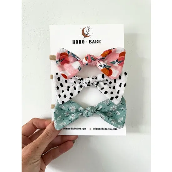 Boho   Babe Baby Bow Headband Set ~ Various Styles