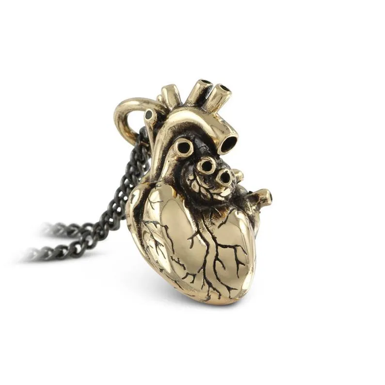 Bronze Anatomical Heart Necklace