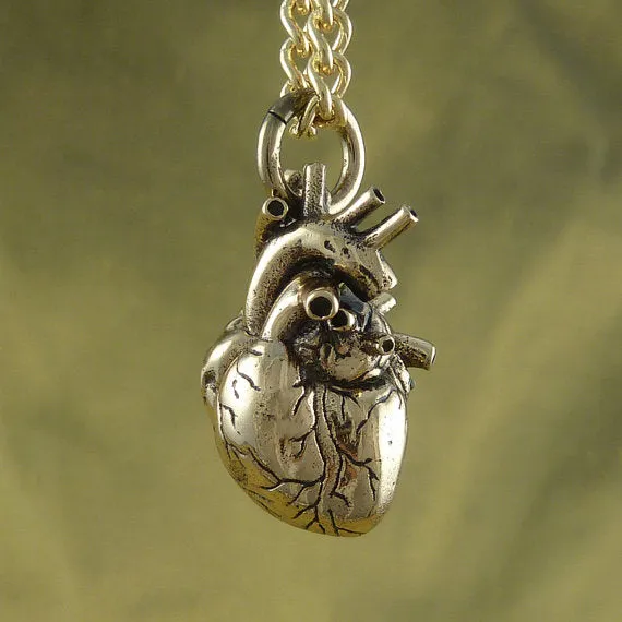 Bronze Anatomical Heart Necklace