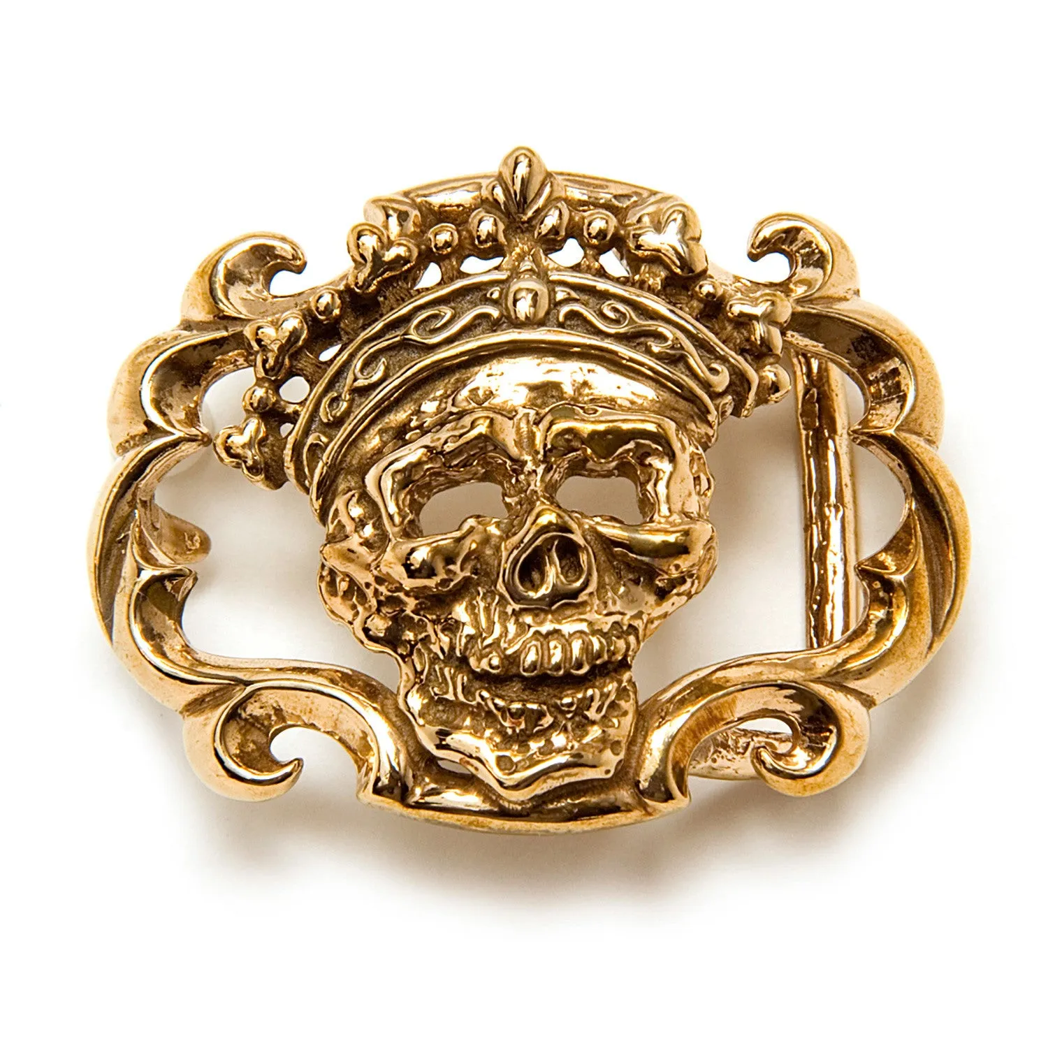 Bronze Skull Crown Belt Buckle